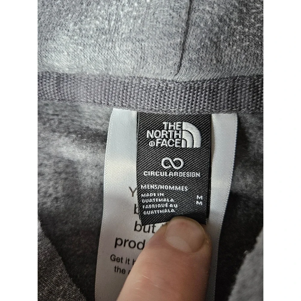 The North Face Mens Grey Circular Design Fleece Hoodie Sweatshirt A84GE Size M
